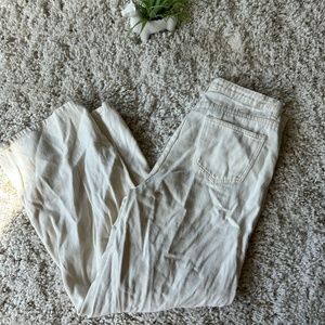 Dazy white thick wide straight leg denim mom jean streetwear artist pant…